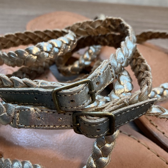 L*Space Hermosa braided sandals gold leather 39/9 - Picture 4 of 15